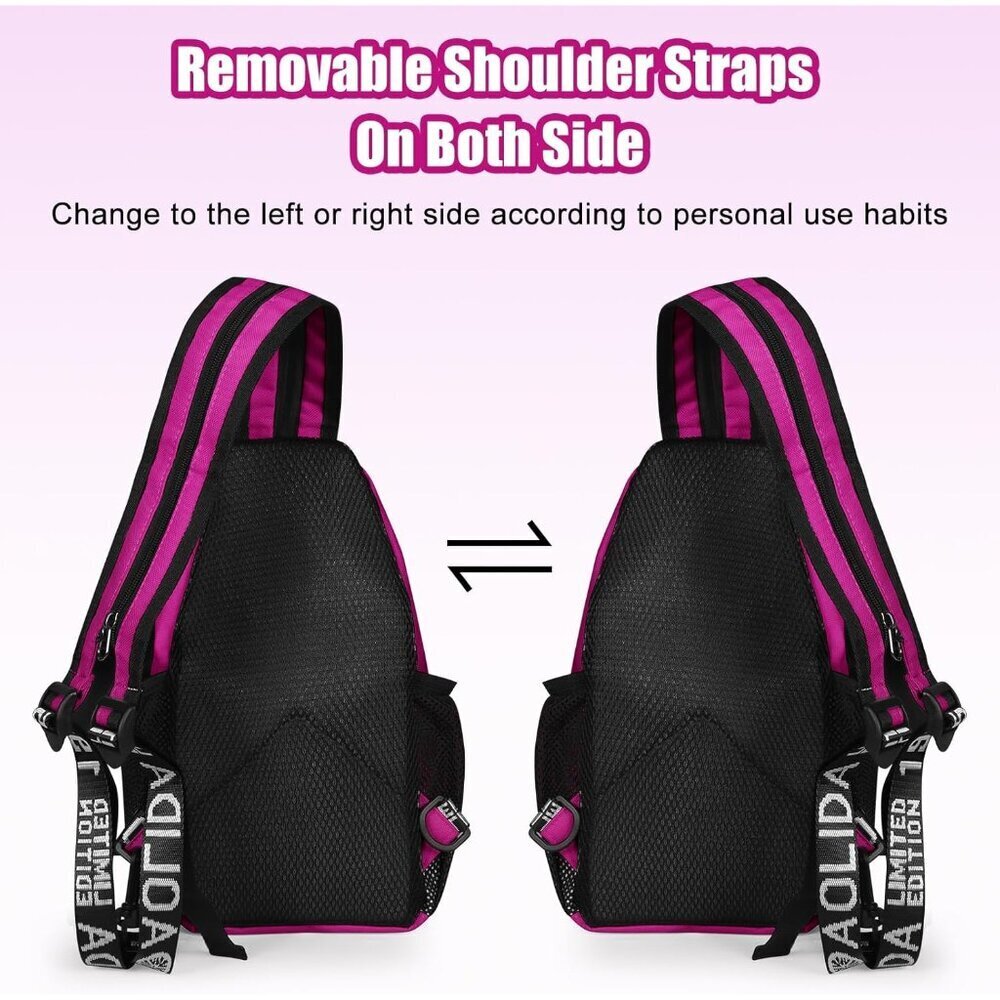 Men's & Women's Stylish Purple Crossbody Backpack - Perfect for Travel & Hiking - Picture 4 of 6